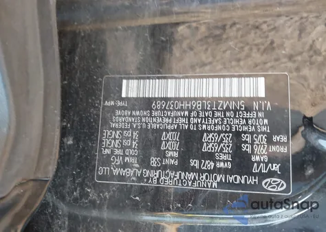 2017 Hyundai Santa Fe Sport 2.4L из США, поврежденный, VIN 5NMZT3LB6HH037689